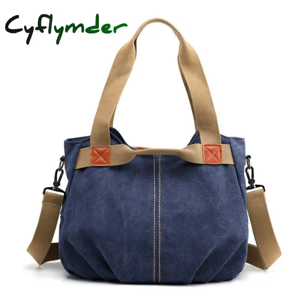 Cyflymder Brand Hot Fold Casual Tote Women’s Handbag Shoulder Crossbody Bags Canvas High Capacity