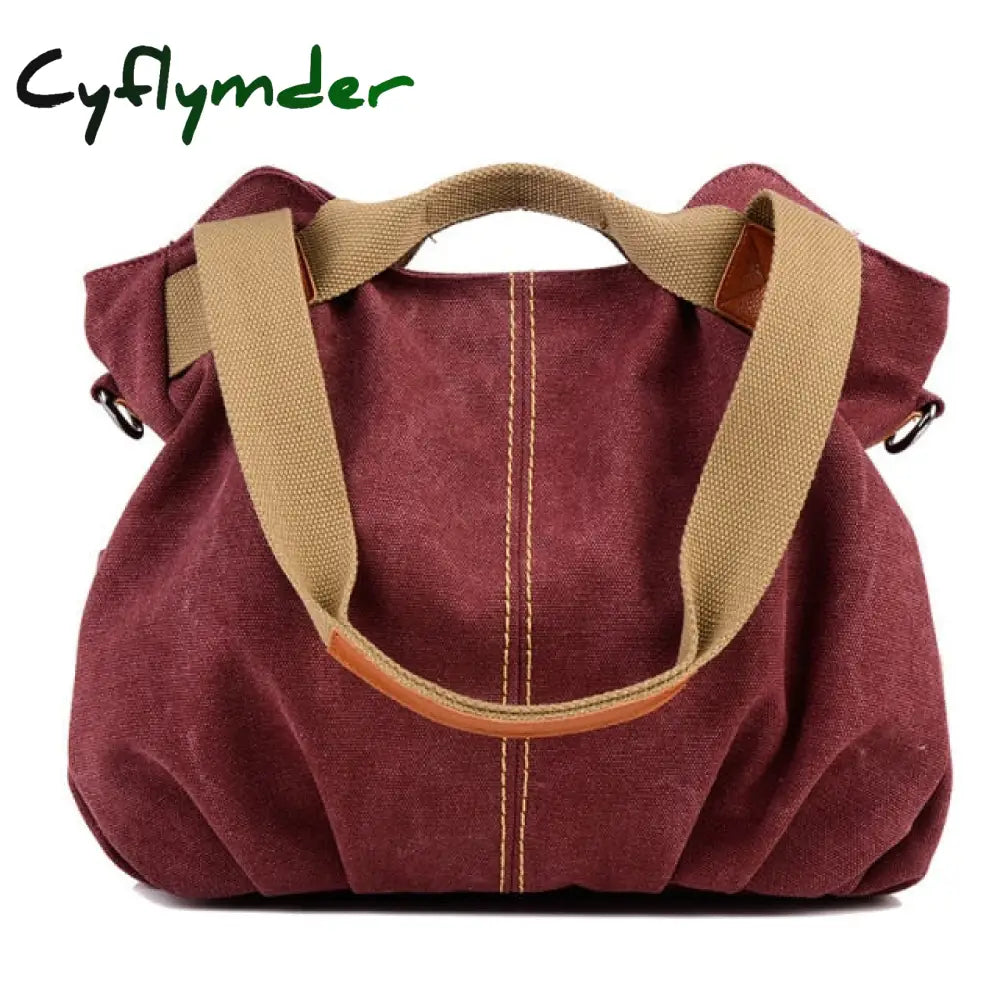 Cyflymder Brand Hot Fold Casual Tote Women’s Handbag Shoulder Crossbody Bags Canvas High Capacity