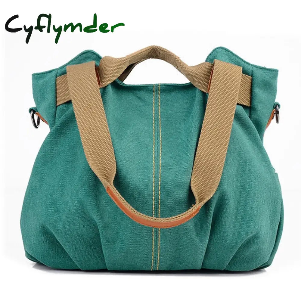 Cyflymder Brand Hot Fold Casual Tote Women’s Handbag Shoulder Crossbody Bags Canvas High Capacity