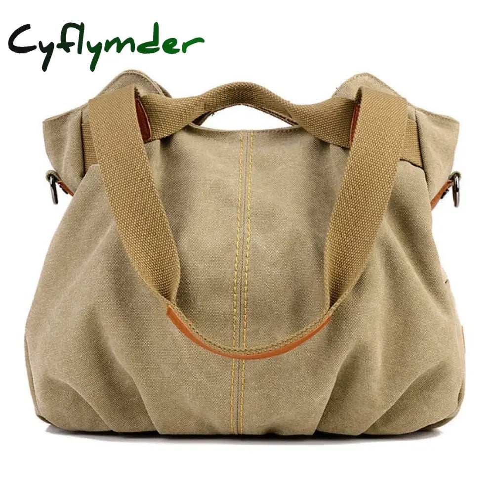 Cyflymder Brand Hot Fold Casual Tote Women’s Handbag Shoulder Crossbody Bags Canvas High Capacity