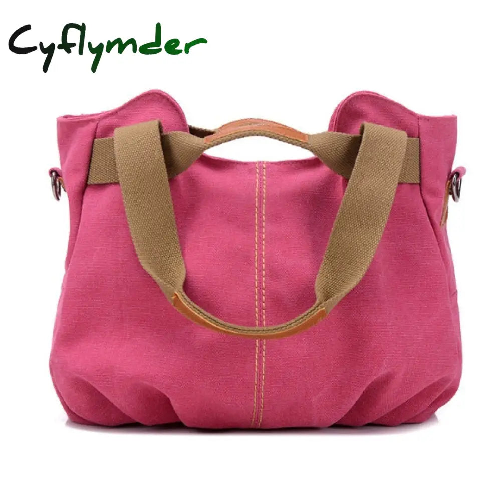 Cyflymder Brand Hot Fold Casual Tote Women’s Handbag Shoulder Crossbody Bags Canvas High Capacity