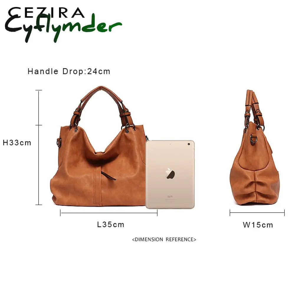 Cyflymder Brand Large Women’s Leather Handbags High Quality Female Pu Hobos Shoulder Bags Solid