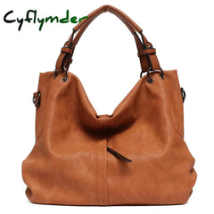 Cyflymder Brand Large Women’s Leather Handbags High Quality Female Pu Hobos Shoulder Bags Solid