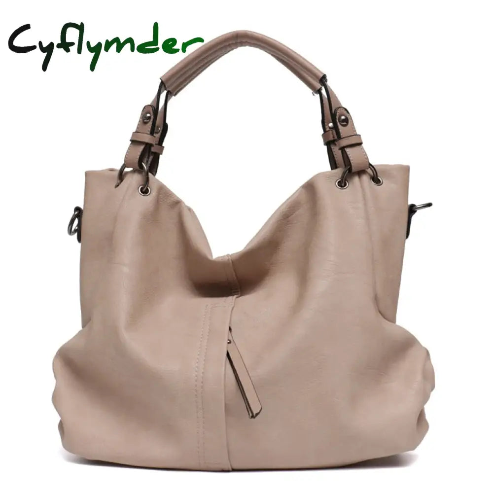 Cyflymder Brand Large Women’s Leather Handbags High Quality Female Pu Hobos Shoulder Bags Solid