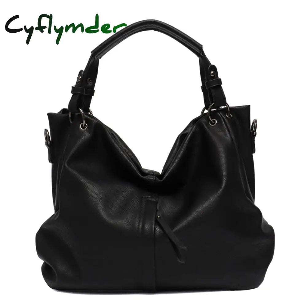 Cyflymder Brand Large Women’s Leather Handbags High Quality Female Pu Hobos Shoulder Bags Solid