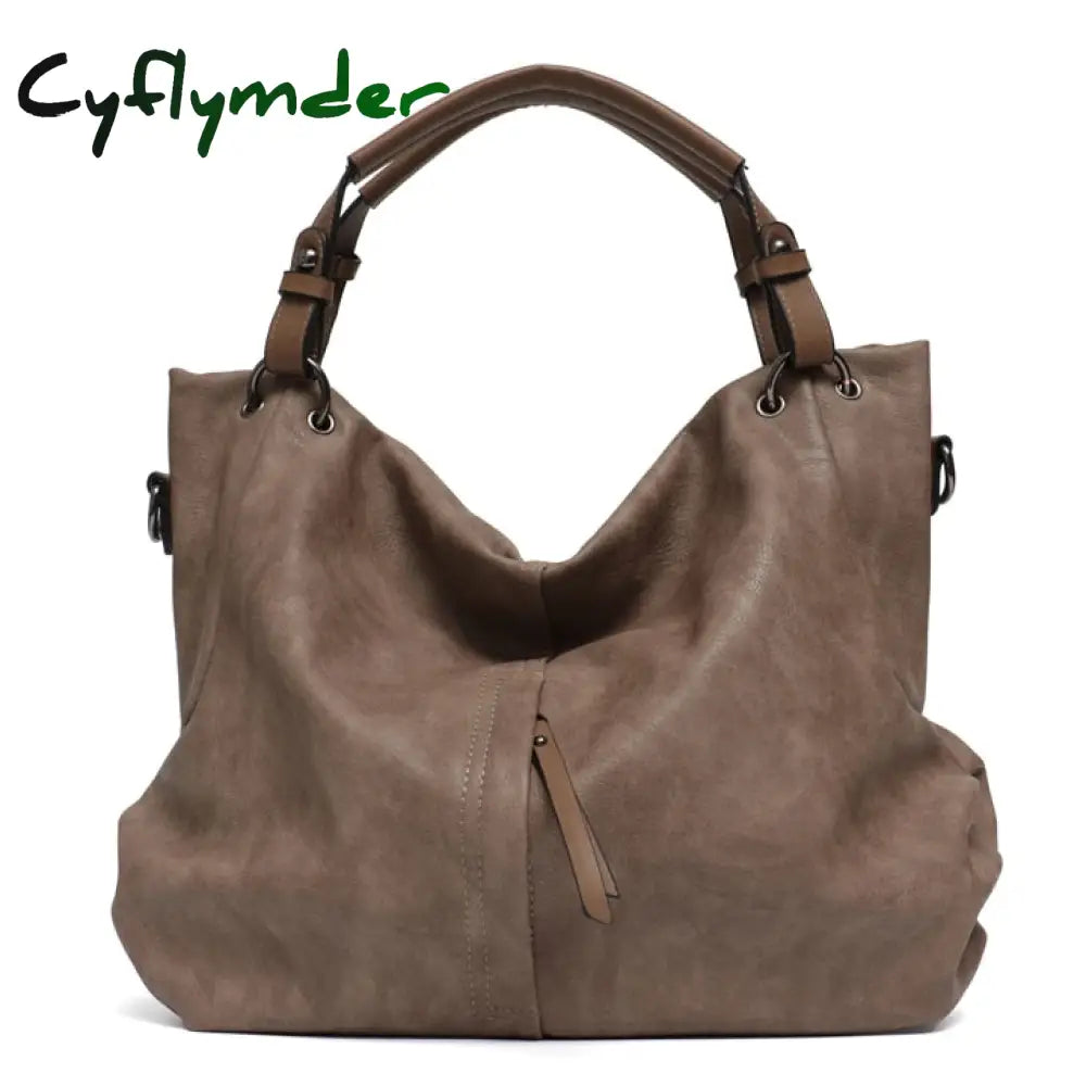 Cyflymder Brand Large Women’s Leather Handbags High Quality Female Pu Hobos Shoulder Bags Solid