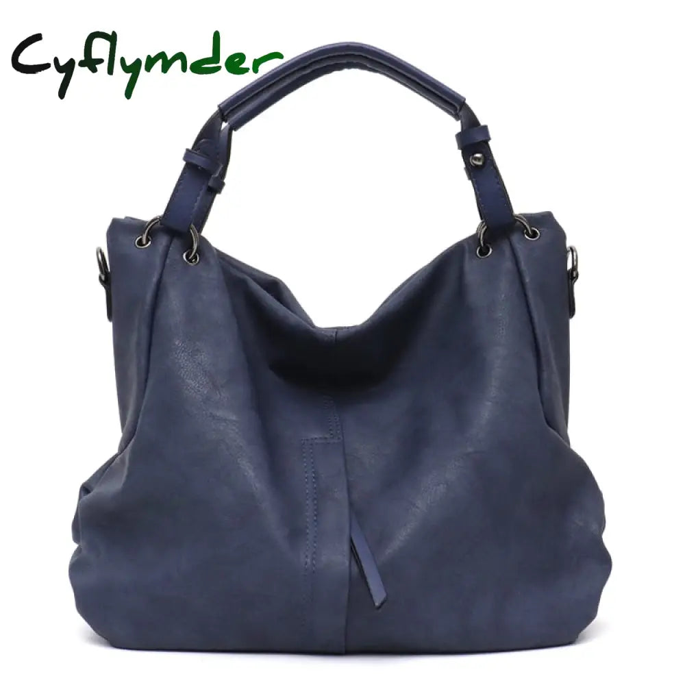 Cyflymder Brand Large Women’s Leather Handbags High Quality Female Pu Hobos Shoulder Bags Solid