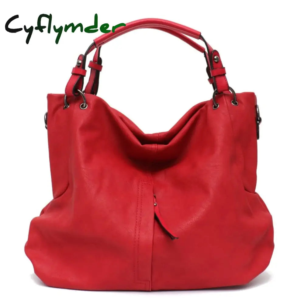 Cyflymder Brand Large Women’s Leather Handbags High Quality Female Pu Hobos Shoulder Bags Solid