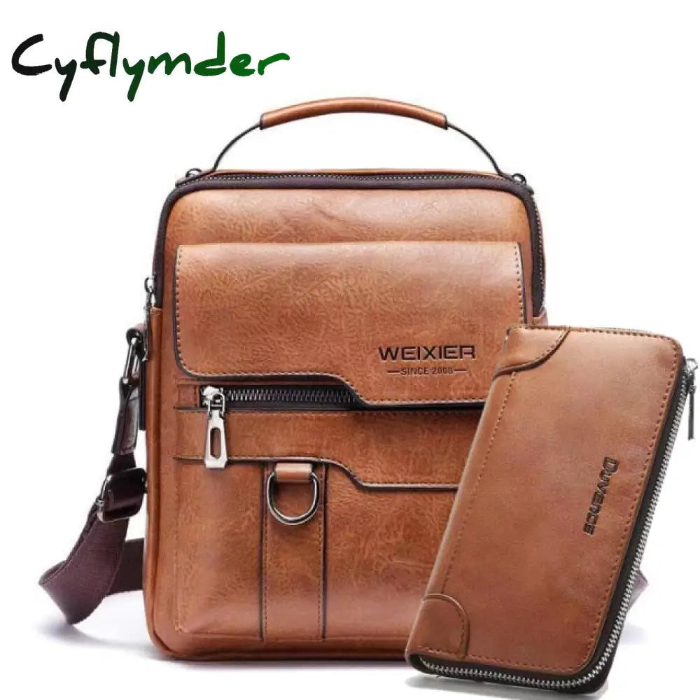 Cyflymder Brand Men Shoulder Bag For 10.4 Inches Ipad Pu Leather Business Messenger Bags Large Man