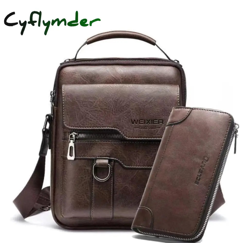 Cyflymder Brand Men Shoulder Bag For 10.4 Inches Ipad Pu Leather Business Messenger Bags Large Man