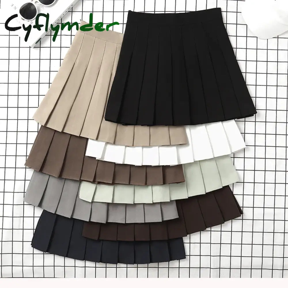 Cyflymder Brown Skirt Ladies Summer Clothes Women’s High Waist Harajuku Korean Style Black Mini