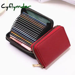 Cyflymder Business Card Holder Wallet Women/Men Gray Bank/Id/Credit 20 Bits Pu Leather Protects