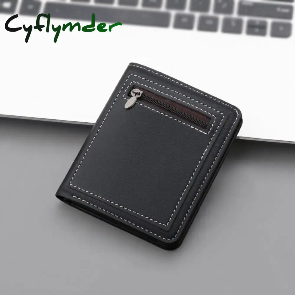 Cyflymder Business Men Wallet Black/Brown Short Male Purse Pu Leather Card Holder Case Man Money