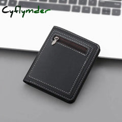 Cyflymder Business Men Wallet Black/Brown Short Male Purse Pu Leather Card Holder Case Man Money