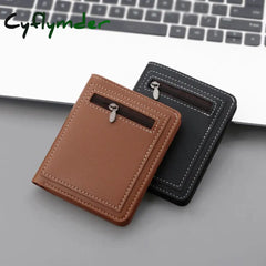 Cyflymder Business Men Wallet Black/Brown Short Male Purse Pu Leather Card Holder Case Man Money