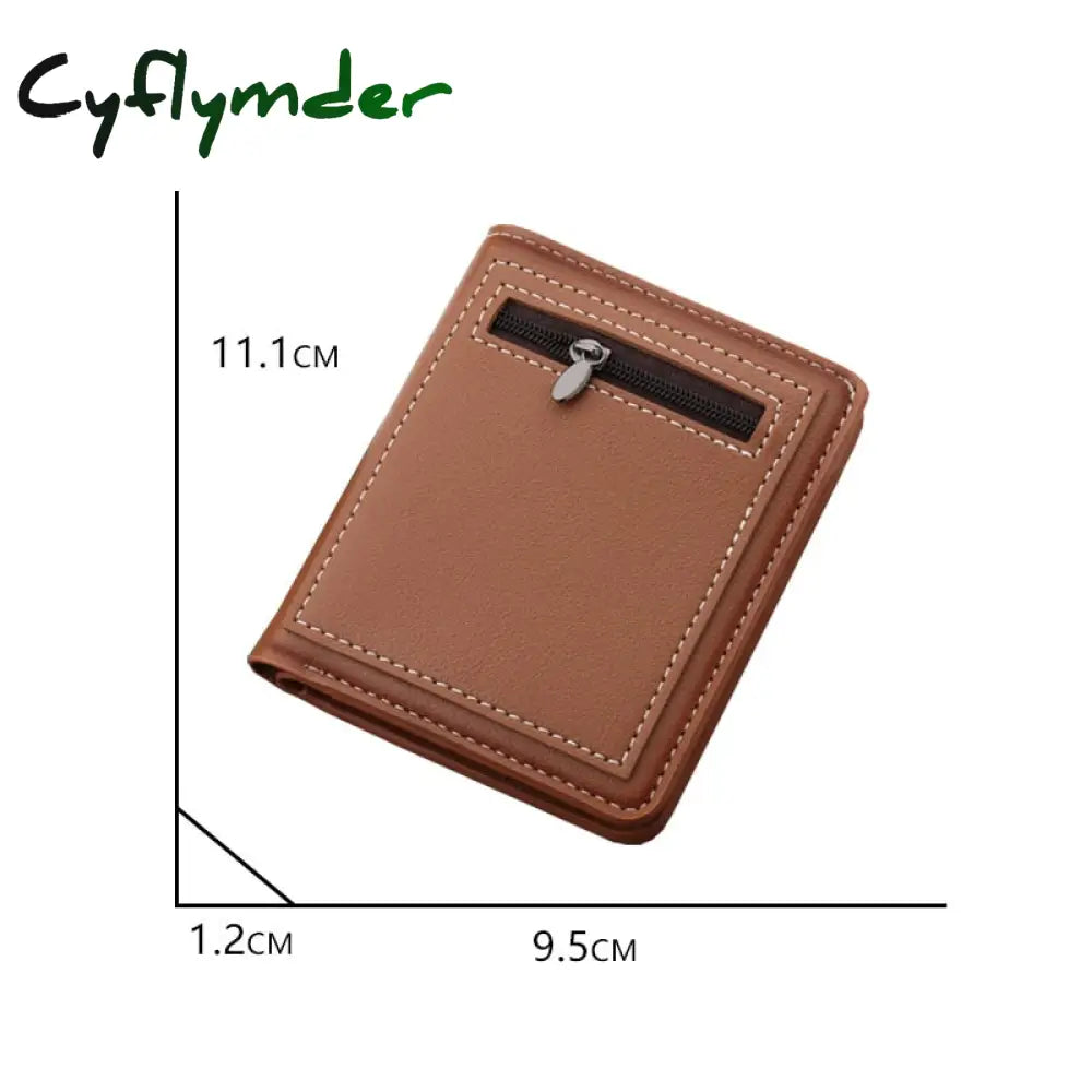 Cyflymder Business Men Wallet Black/Brown Short Male Purse Pu Leather Card Holder Case Man Money