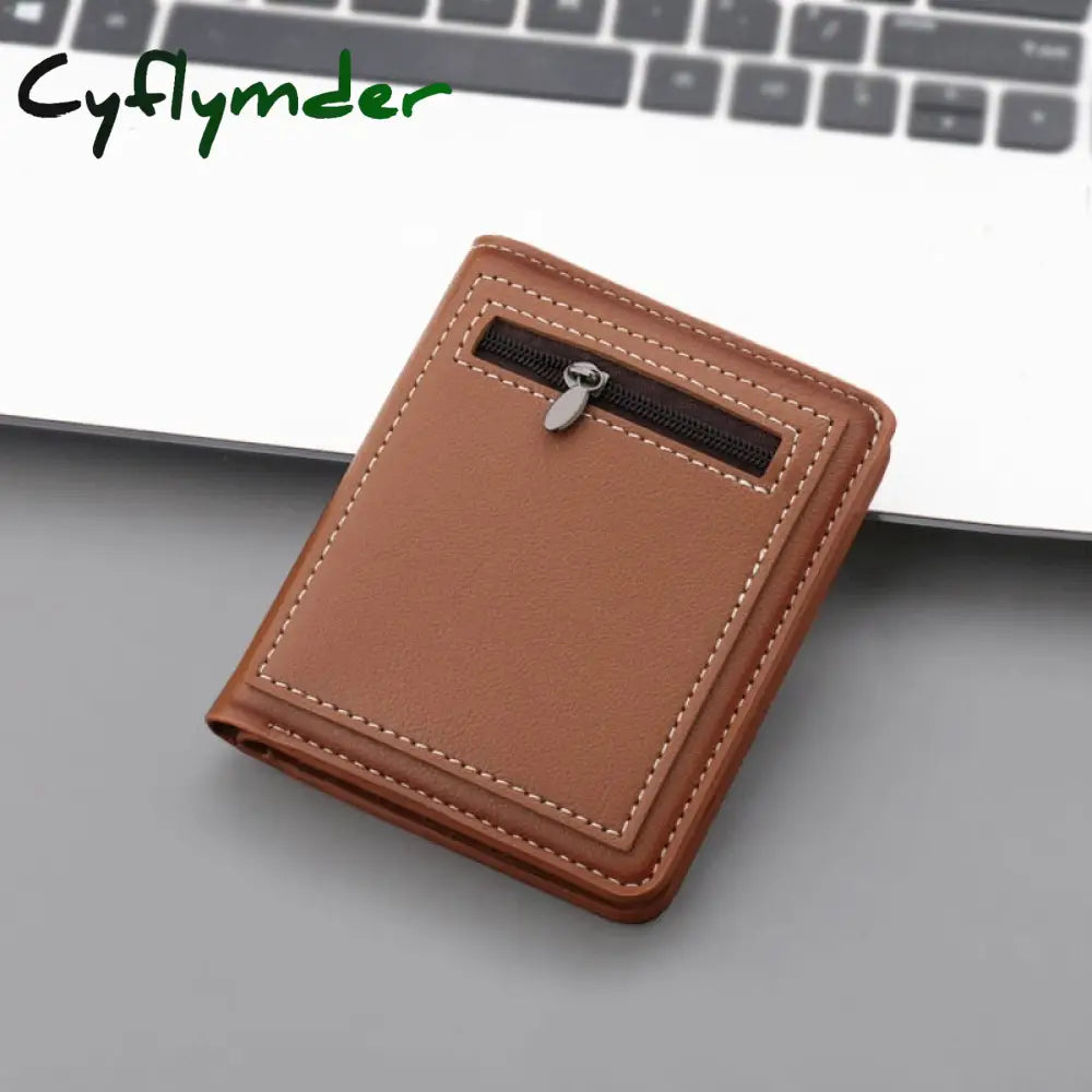 Cyflymder Business Men Wallet Black/Brown Short Male Purse Pu Leather Card Holder Case Man Money