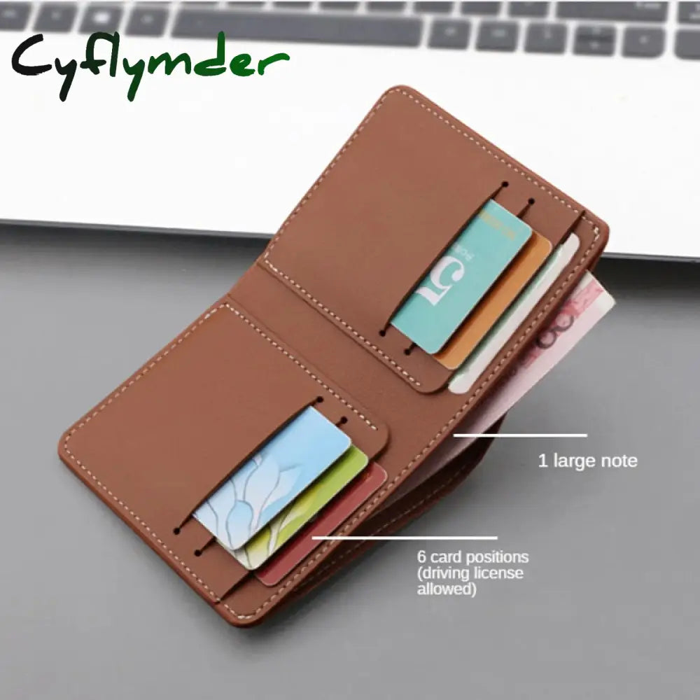 Cyflymder Business Men Wallet Black/Brown Short Male Purse Pu Leather Card Holder Case Man Money