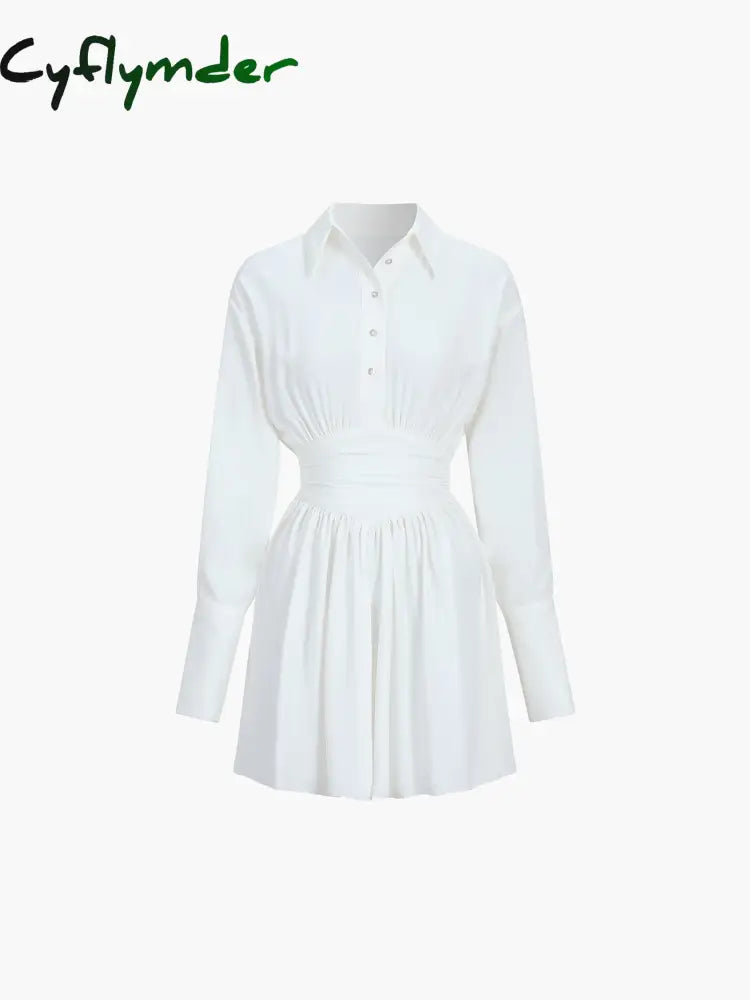 Cyflymder - Button Down Corset Short Dress White / S Dresses