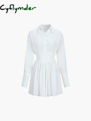 Cyflymder - Button Down Corset Short Dress White / S Dresses