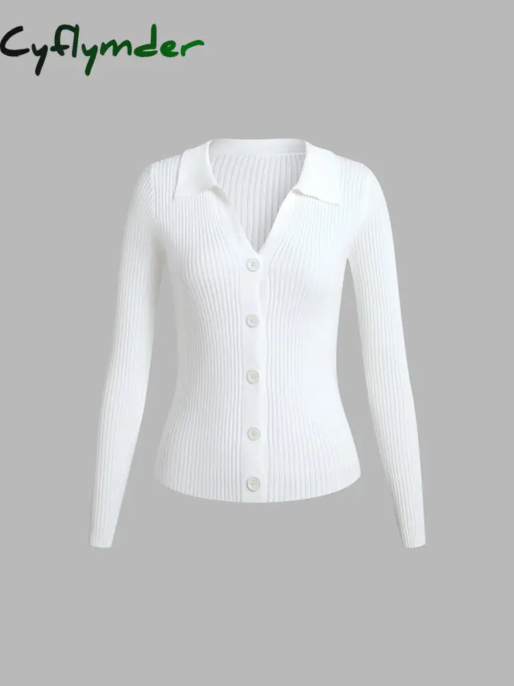 Cyflymder - Button Up Collared Cardigan Cardigans
