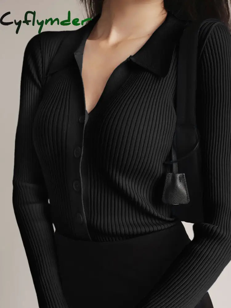 Cyflymder - Button Up Collared Cardigan Cardigans