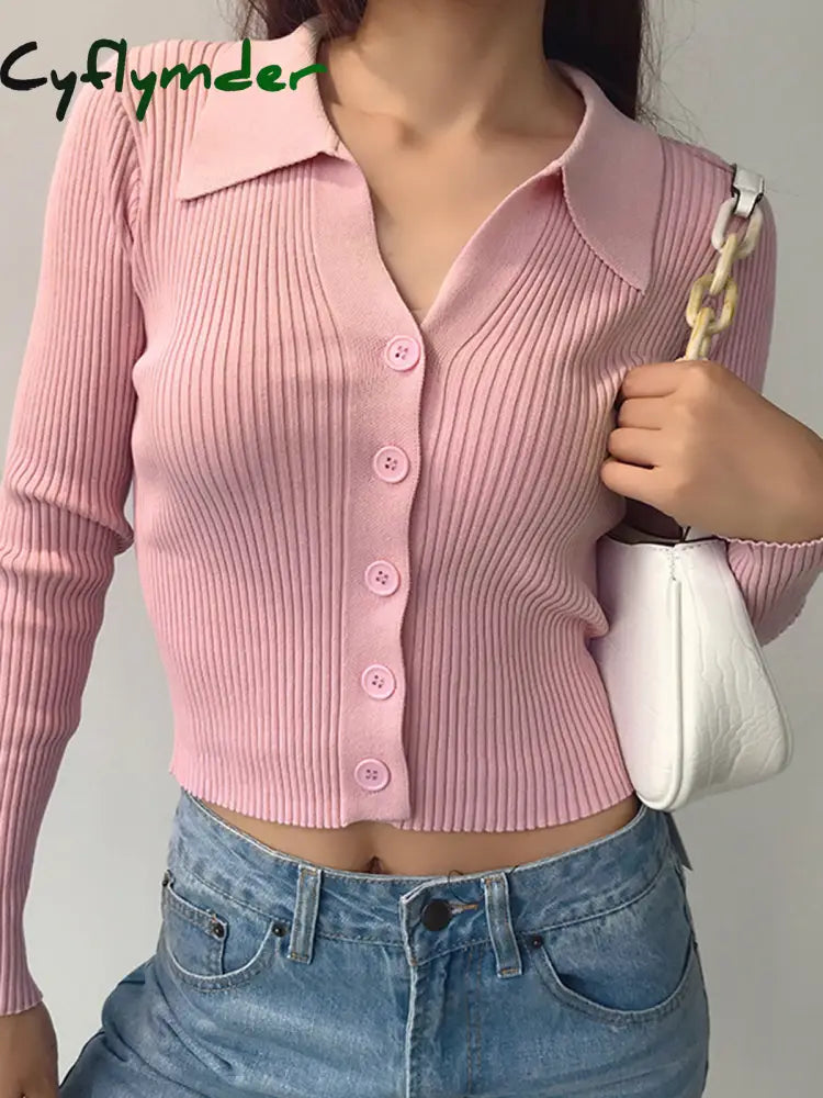 Cyflymder - Button Up Collared Cardigan Cardigans