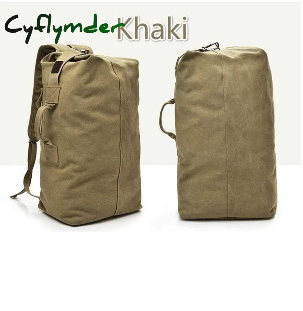 Cyflymder Canvas Backpack Men’s Bag Outdoor Sports Duffle Travel Rucksack Hiking Backpacks