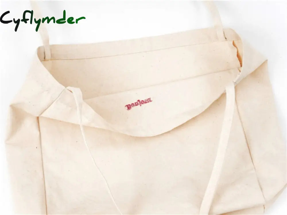 Cyflymder Canvas Bag High Quality Reusable Shopping Simple Casual Daily Use Handbag Shoulder Bags