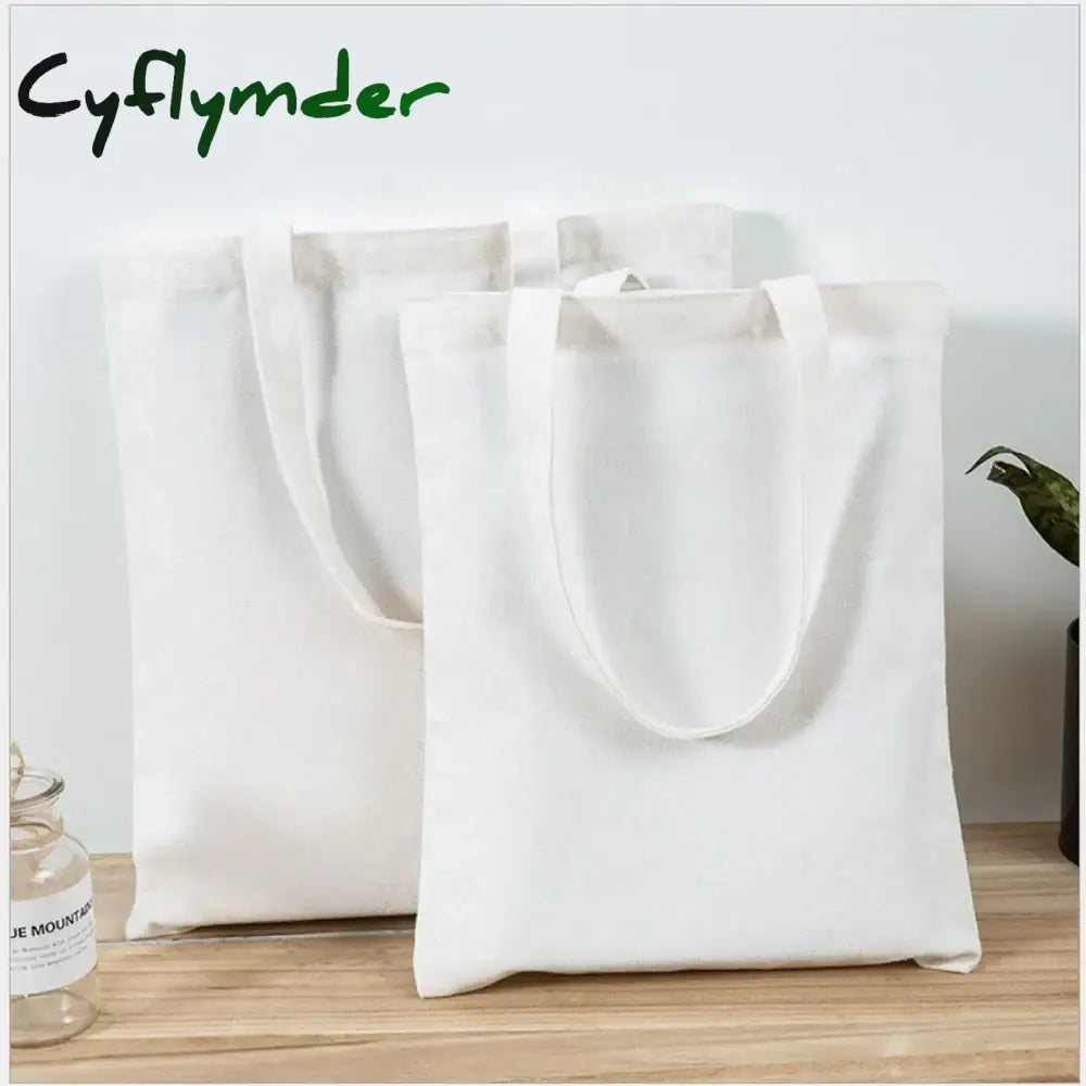 Cyflymder Canvas Bags Grocery Bag Food Shopper Eco-Friendly Foldable Folding Pocket Tote Portable