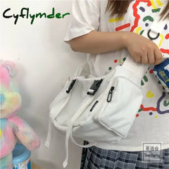 Cyflymder Canvas Crossbody Bags For Women Youth Men Fashion Casual Large Capacity Handbags Shoulder