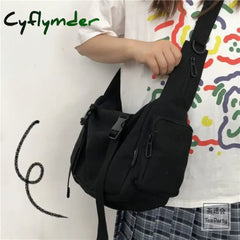 Cyflymder Canvas Crossbody Bags For Women Youth Men Fashion Casual Large Capacity Handbags Shoulder