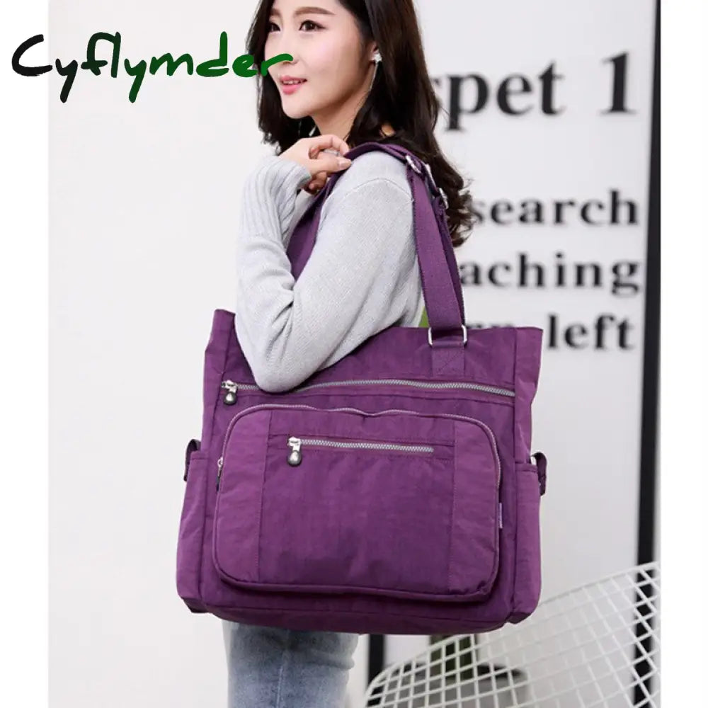 Cyflymder Canvas Handbag Fashion Women’s Shoulder Bag Leisure Messenger Light Crossbody Bags For