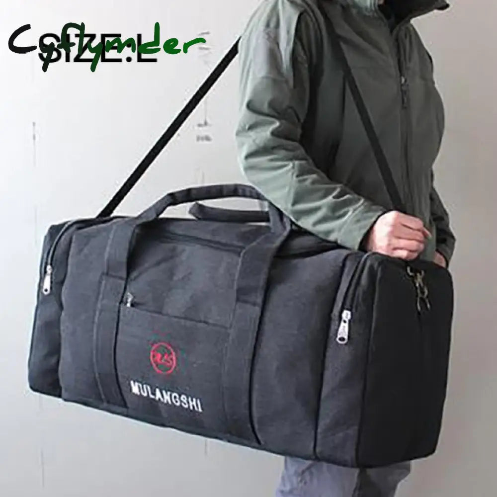 Cyflymder Canvas Men Travel Bags Large Capacity Duffel Hand Luggage Bag Multifunction Weekend Sac