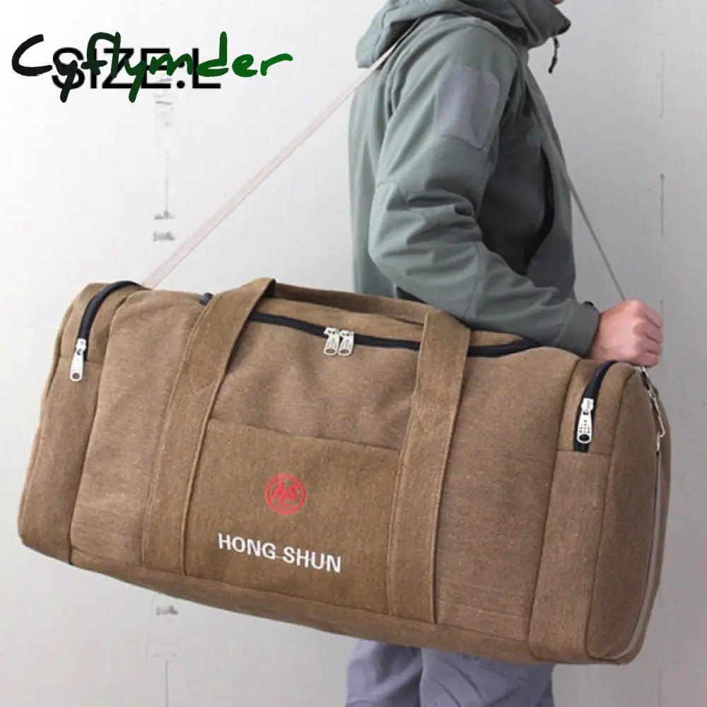 Cyflymder Canvas Men Travel Bags Large Capacity Duffel Hand Luggage Bag Multifunction Weekend Sac