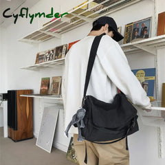 Cyflymder Canvas Messenger Bag Ladies Big Capacity Handbags Shoulder Youth Girls Student School