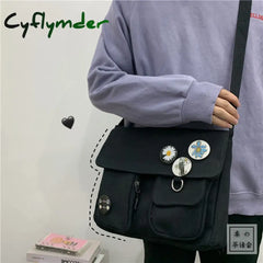 Cyflymder Canvas Messenger Korean Version Tooling Female Harajuku Bag Multifunctional Outdoor