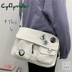 Cyflymder Canvas Messenger Korean Version Tooling Female Harajuku Bag Multifunctional Outdoor