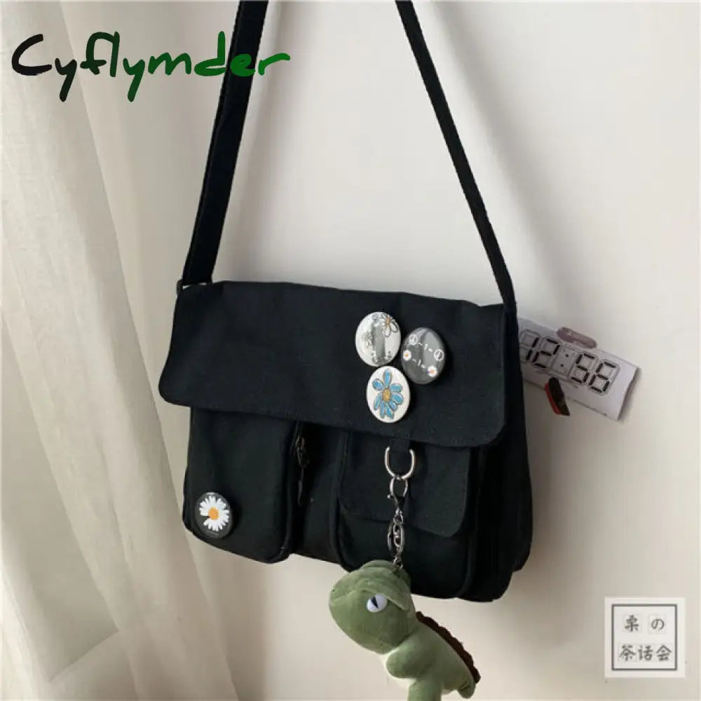 Cyflymder Canvas Messenger Korean Version Tooling Female Harajuku Bag Multifunctional Outdoor