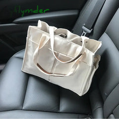 Cyflymder Canvas Simple Totes With Many Pockets Messenger Bags Large Capacity Shoulder Bag Female