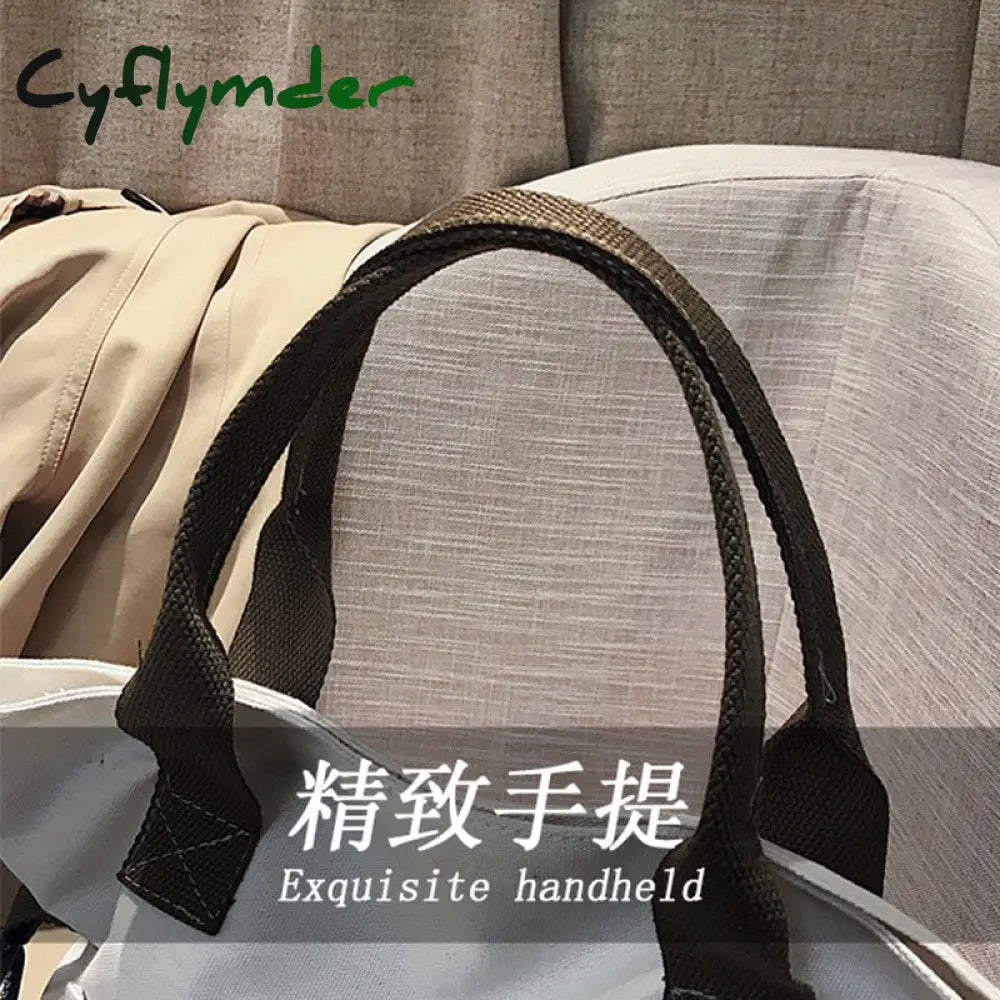 Cyflymder Canvas Women Bags Shopper Totes Bag Handbag Casual Female Vintage Solid Color Large