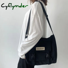 Cyflymder Canvas Women Messenger Bag Korean Large Shoulder Crossbody Bags For Student Nylon Cloth