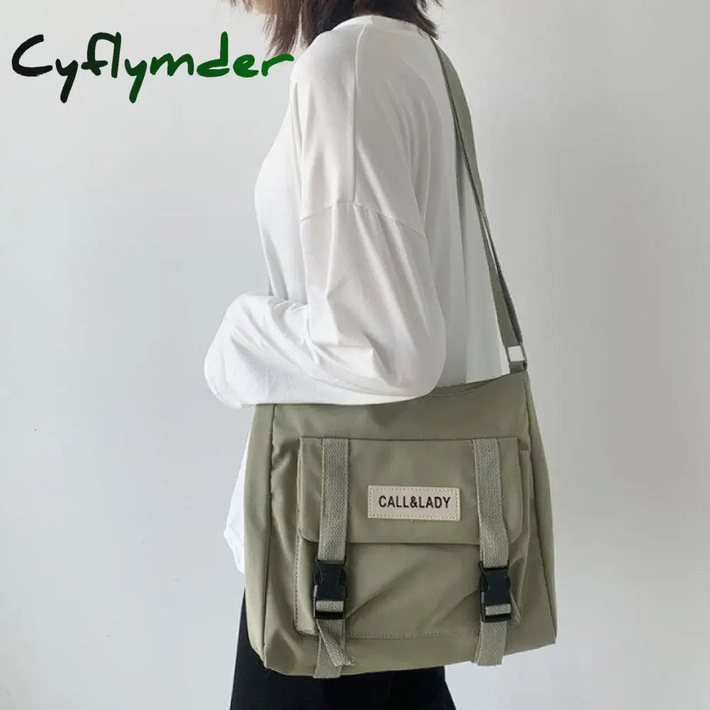 Cyflymder Canvas Women Messenger Bag Korean Large Shoulder Crossbody Bags For Student Nylon Cloth