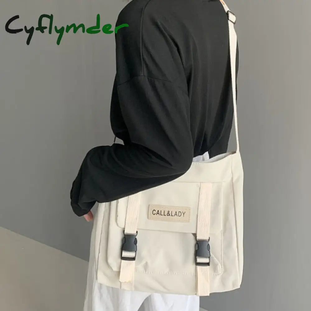 Cyflymder Canvas Women Messenger Bag Korean Large Shoulder Crossbody Bags For Student Nylon Cloth