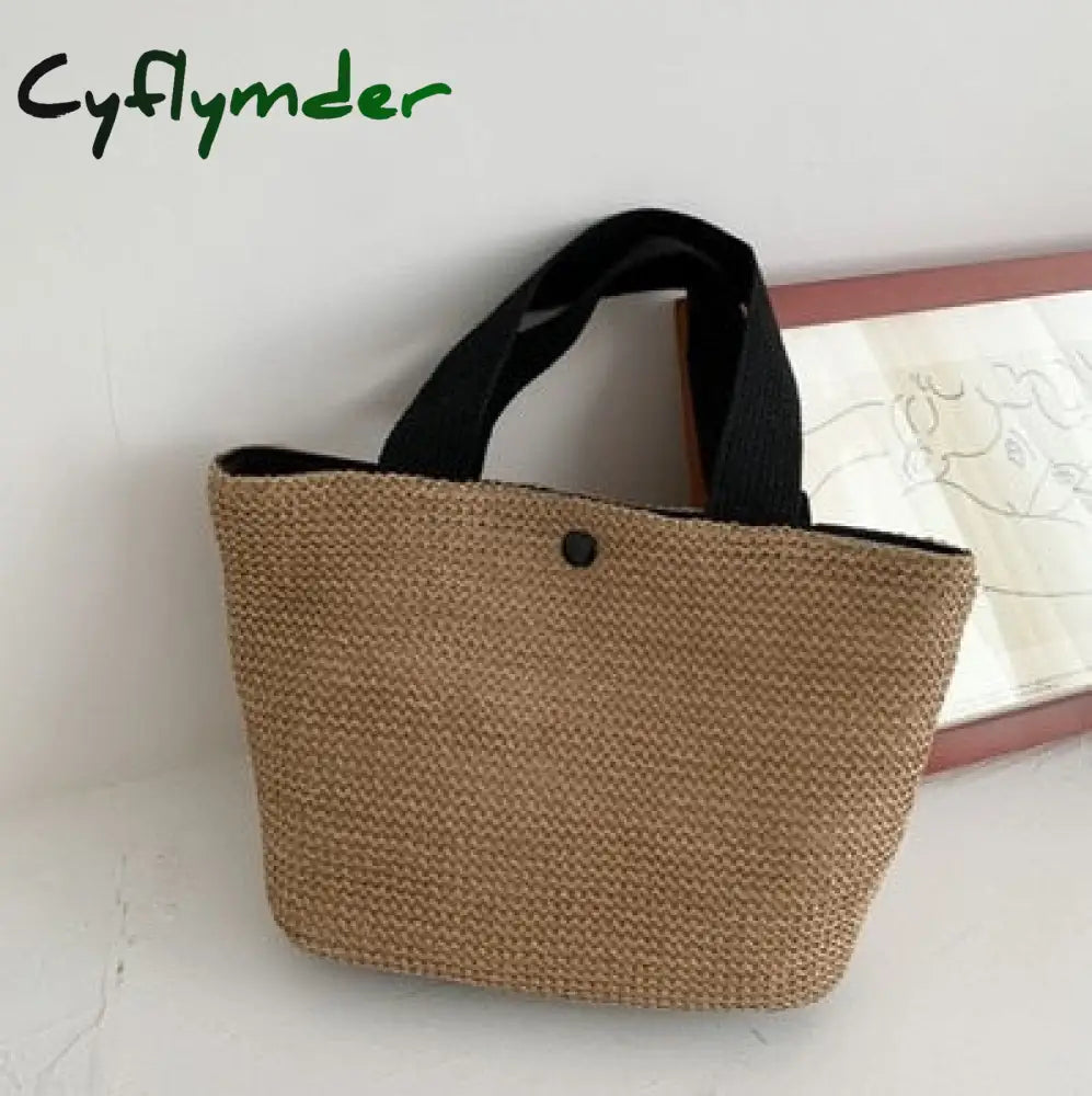 Cyflymder Capacity Straw Bags Women Handmade Woven Basket Summer Bohemian Beach Luxury Brand Canvas