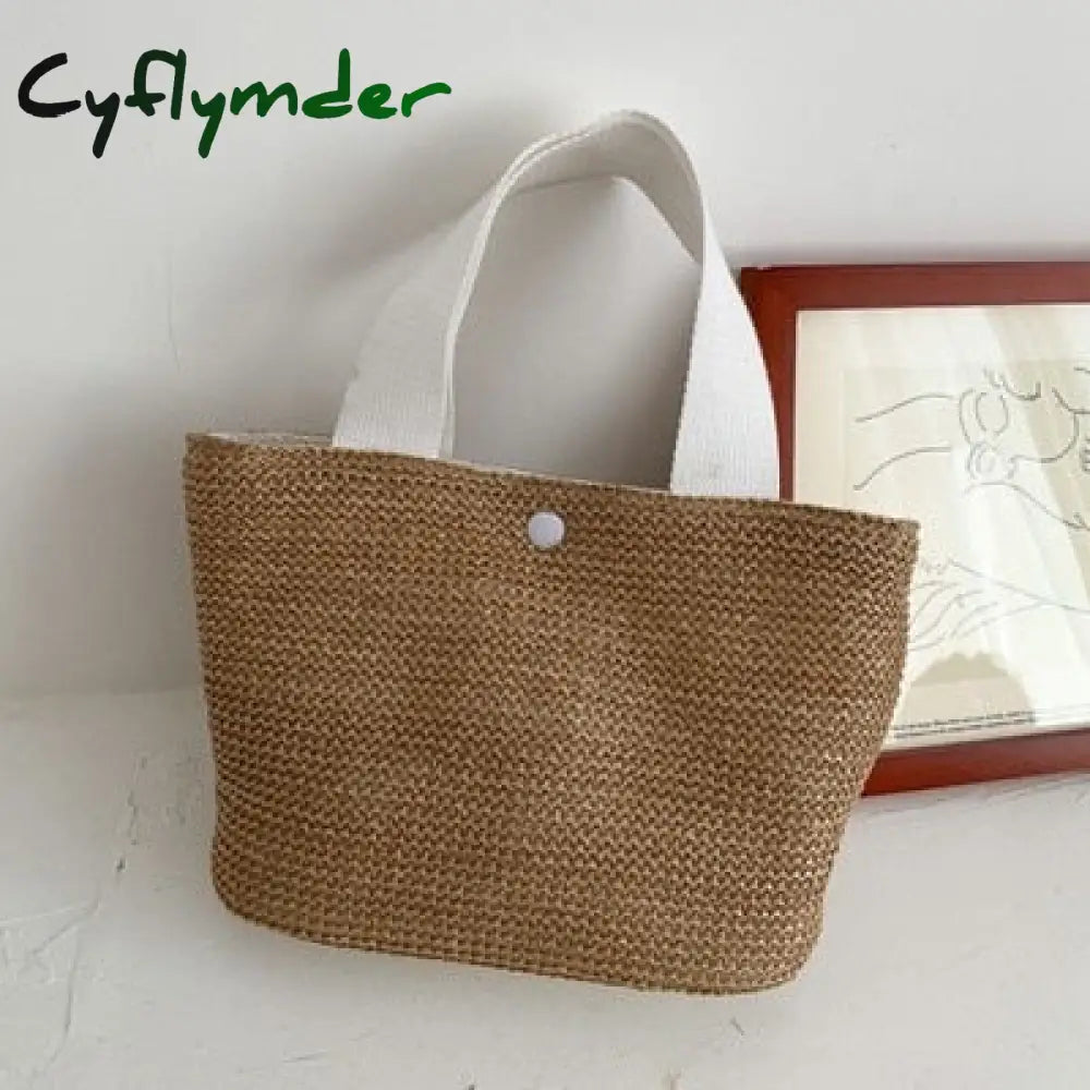 Cyflymder Capacity Straw Bags Women Handmade Woven Basket Summer Bohemian Beach Luxury Brand Canvas