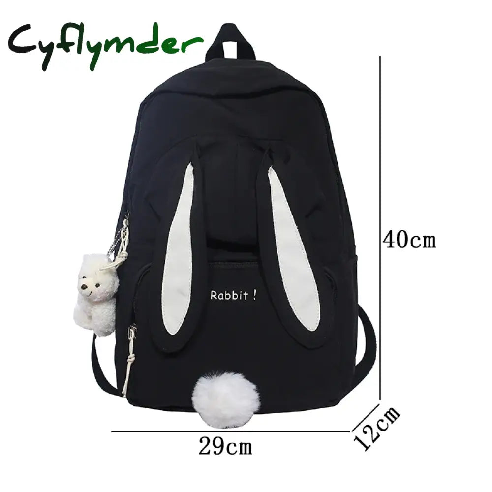 Cyflymder Cartoon Embroidery Backpacks For Teenage Girls Japanese Soft Girl Lolita Cute Cat
