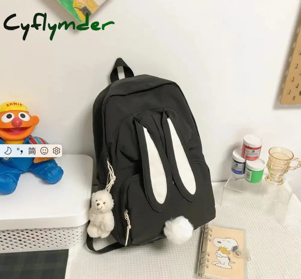 Cyflymder Cartoon Embroidery Backpacks For Teenage Girls Japanese Soft Girl Lolita Cute Cat
