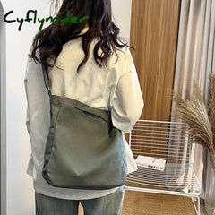 Cyflymder Casual Canvas Female Bag Shoppers Simple College Student Book Shoulder Crossbody Bags For