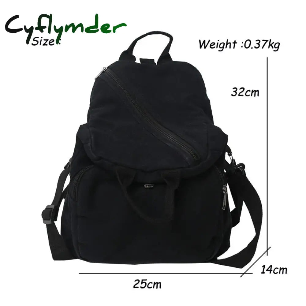 Cyflymder Casual Canvas Women Backpack Big Capacity School Bag College Student Travel Ladies Hand